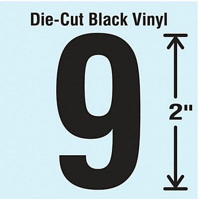 K8342 Die Cut Number Label 9 10 Cards PK10