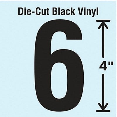 K8352 Die Cut Number Label 6 10 Cards PK10