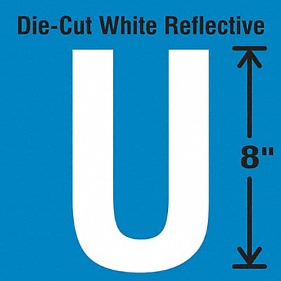 Die-Cut Reflective Letter Label U