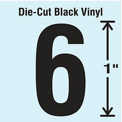 Die Cut Number Label 6 10 Cards PK10