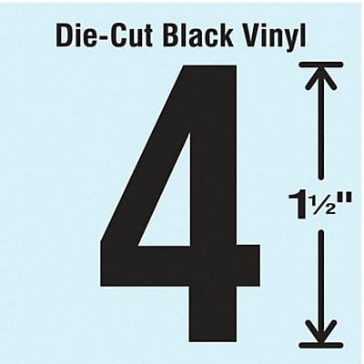 Die Cut Number Label 4 10 Cards PK10