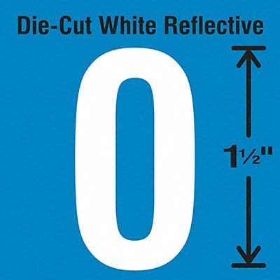 Die-Cut Reflective Number Label 0 PK5