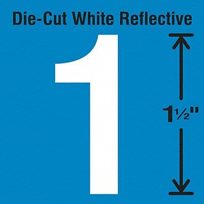 Die-Cut Reflective Number Label 1 PK5