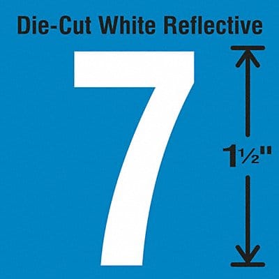 Die-Cut Reflective Number Label 7 PK5