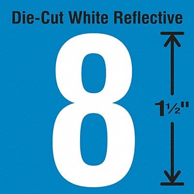 Die-Cut Reflective Number Label 8 PK5