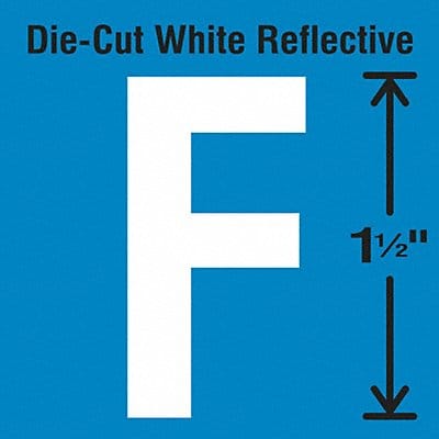 Die-Cut Reflective Letter Label F PK5