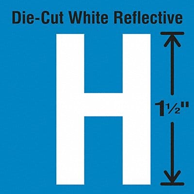 Die-Cut Reflective Letter Label H PK5