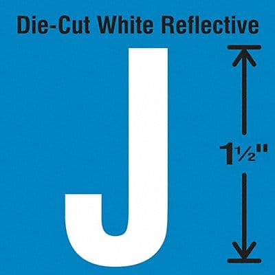 Die-Cut Reflective Letter Label J PK5