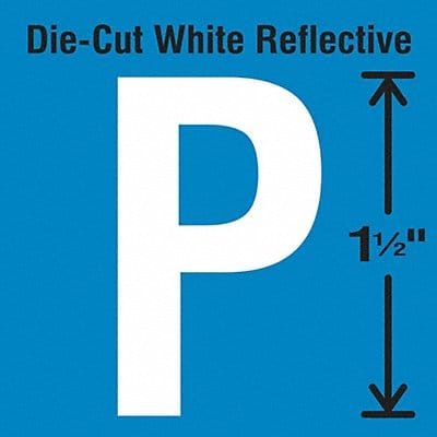 Die-Cut Reflective Letter Label P PK5