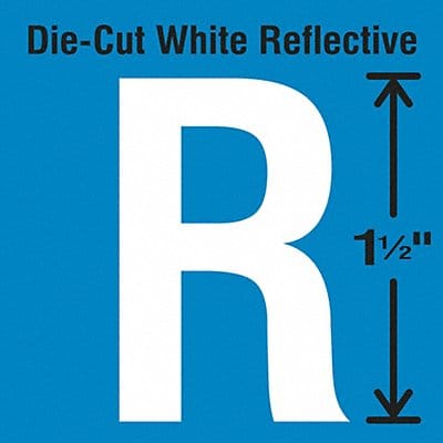 Die-Cut Reflective Letter Label R PK5