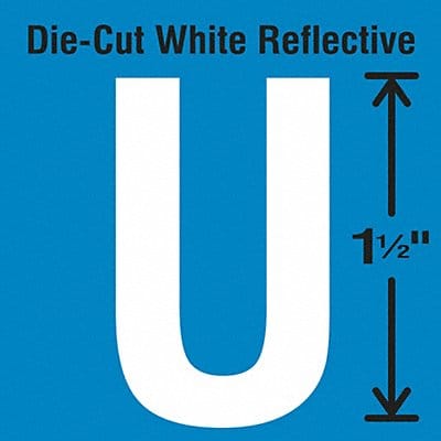 Die-Cut Reflective Letter Label U PK5