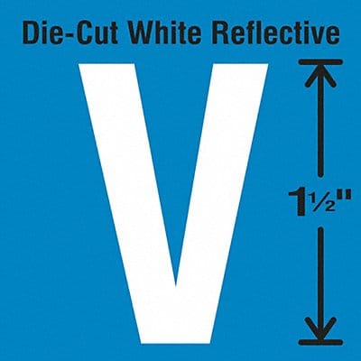 Die-Cut Reflective Letter Label V PK5