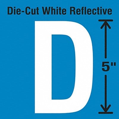 Die-Cut Reflective Letter Label D PK5