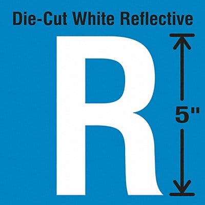 Die-Cut Reflective Letter Label R PK5