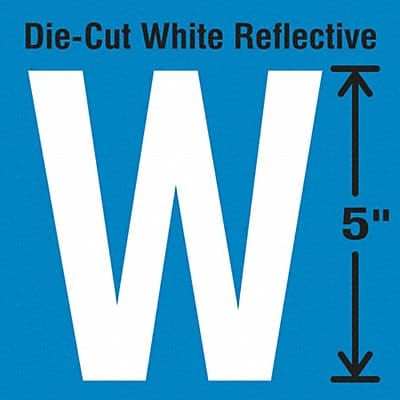 Die-Cut Reflective Letter Label W PK5