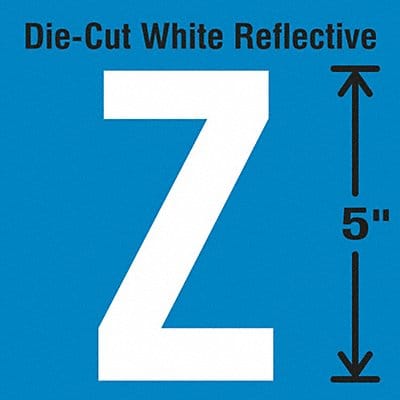 Die-Cut Reflective Letter Label Z PK5