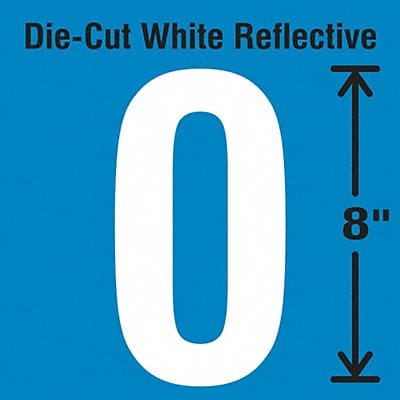 Die-Cut Reflective Number Label 0