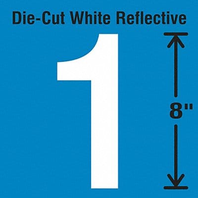 Die-Cut Reflective Number Label 1