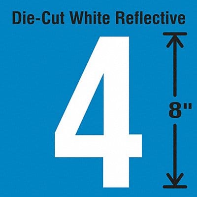 Die-Cut Reflective Number Label 4