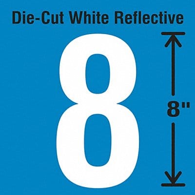 Die-Cut Reflective Number Label 8