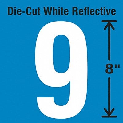 Die-Cut Reflective Number Label 9