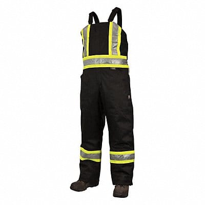 Hi-Vis Insulated Bib Overalls Black L