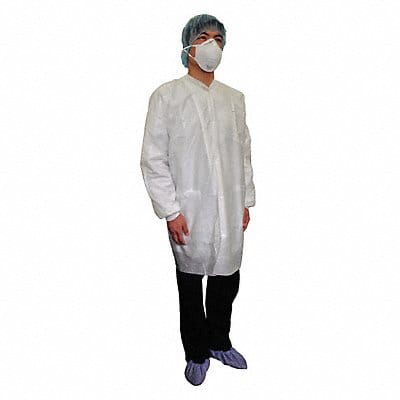 H8190 Lab Coat White Button L