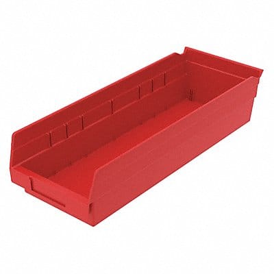 F8476 Shelf Bin Red Indstr Grd Poly 4 in