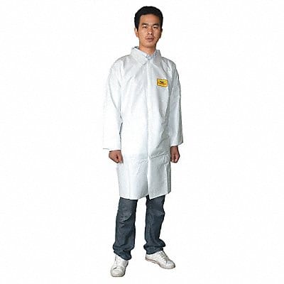 Lab Coat White Button L PK30