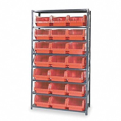 E1529 Bin Shlvng 18inx75inx42in Red