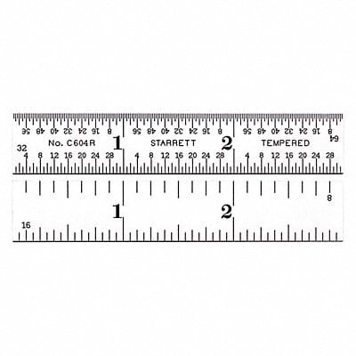 Ruler Spring-Tempered Steel 3 Lx9/16 W