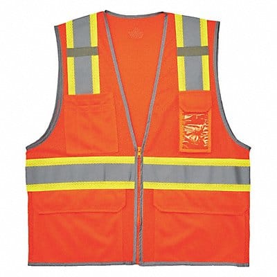 Two Tone Mesh Safety Vest Orange L/XL