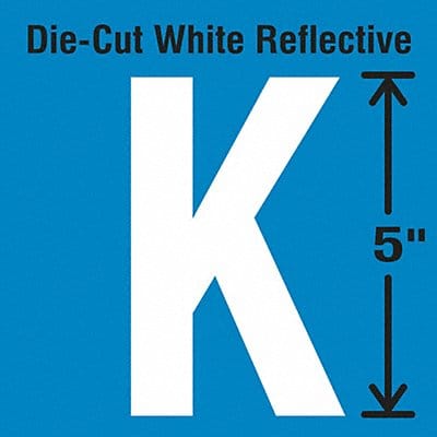 Die-Cut Reflective Letter Label K PK5