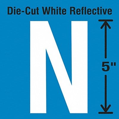 Die-Cut Reflective Letter Label N PK5