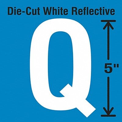 Die-Cut Reflective Letter Label Q PK5