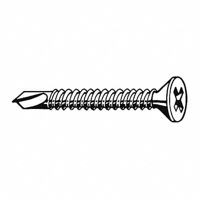 Drill Screw Flat #6 Zinc 1/2 L PK100