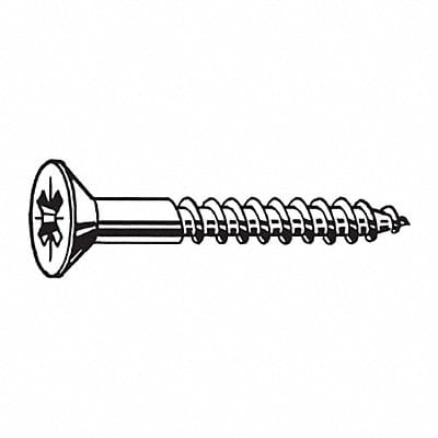 Wood Screw Flat #6 1in SST Phillps PK100