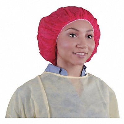 H9100 Bouffant Cap 24in Red PP PK1000