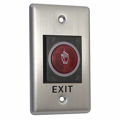 Touchless Exit Button Illuminated Silver