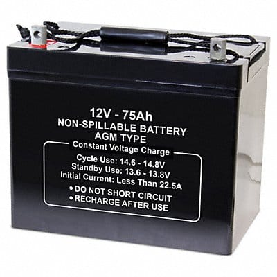 Battery 12VDC 75Ah 0.197 Dia Tab