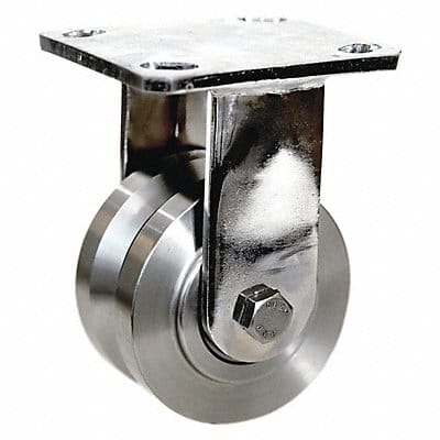 V-Groove Track-Wheel Plate Caster Rigid