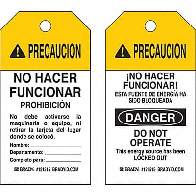 Caution Tag 5-3/4inHx3inW Polyester PK25