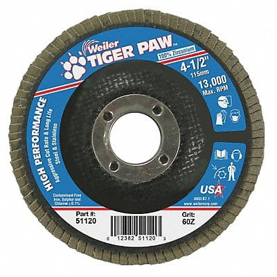 H7361 Fiber Disc 4 1/2 in Dia 7/8in Arbor