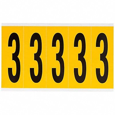 Number Label 3 5in.Hx1-3/4in.W Vinyl