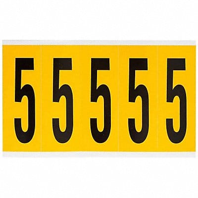 Number Label 5 5in.Hx1-3/4in.W Vinyl