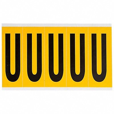 Letter Label U 5in.Hx1-3/4in.W Vinyl