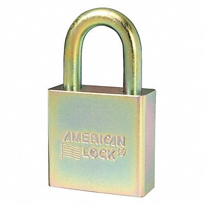 Keyed Padlock 3/4 in Rectangle Gold PK6