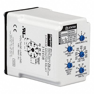 Phase Monitor Relay 190-500VAC Plug SPDT