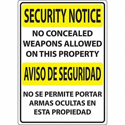 Concealed Carry Sign 14in x 10in Plastic