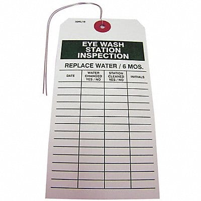 Eye Wash Station Inspection Tag PK25